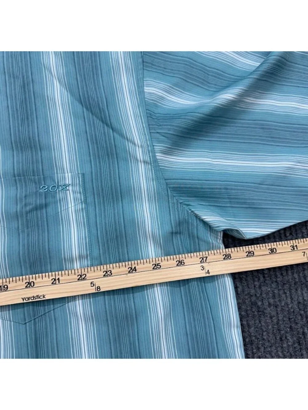 Wrangler Twenty Xtreme 20X Striped Short Sleeve Pearl Snap Shirt Mens sz XXL NEW